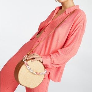 Woven Straw Canteen Crosdbody Bag